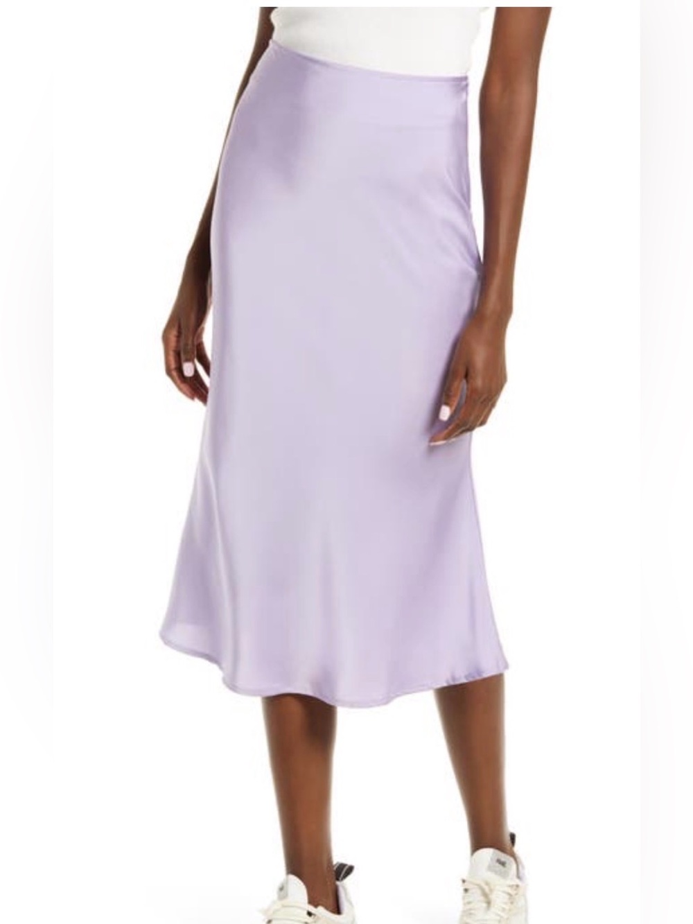 AmyLynn Silky Bias Cut Lavender Slip Skirt